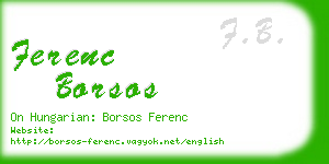 ferenc borsos business card